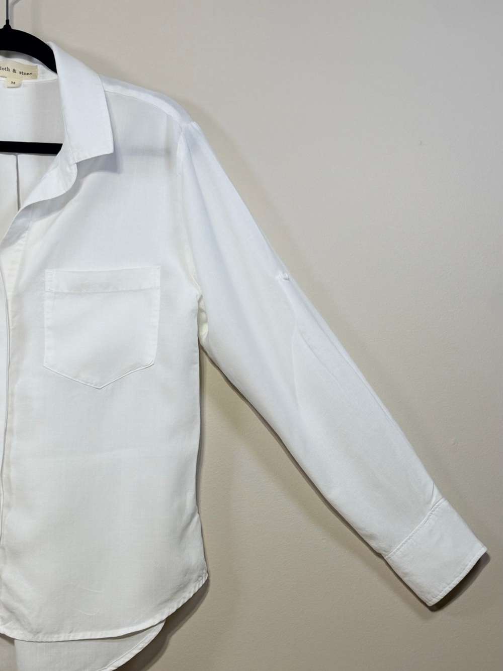 Anthropologie Cloth & Stone Ava Split Back Shirt White M - Picture 13 of 17